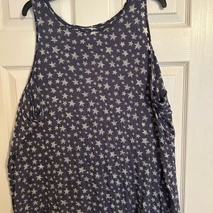 Old Navy Star Patterned Navy Tank Top Size 4x